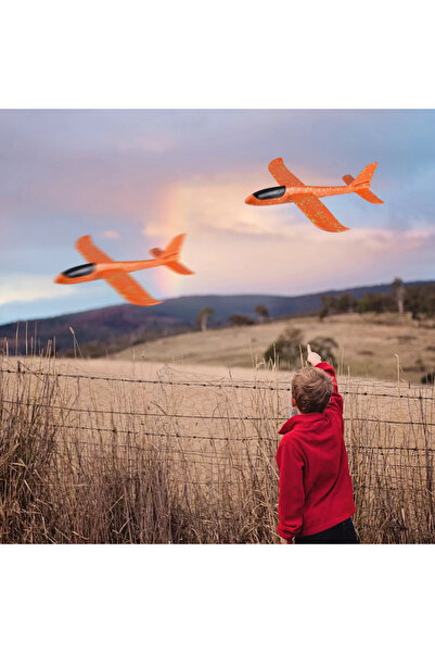 KanatGo Turuncu Çocuk Köpük Uçak Oyuncak - El Planörü, Elle Atılan Eğlenceli ve Dayanıklı Uçan Oyuncak Uçak