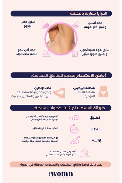 womn كريم إزالة الشعر للنساء ، 100 مل