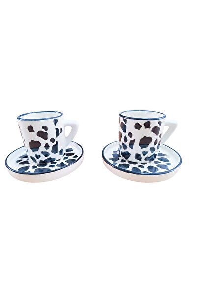 Ganita home Kahve Fincanı Siyah Benekli 2 Kişilik 4 Parça Double 100 Ml/yeni