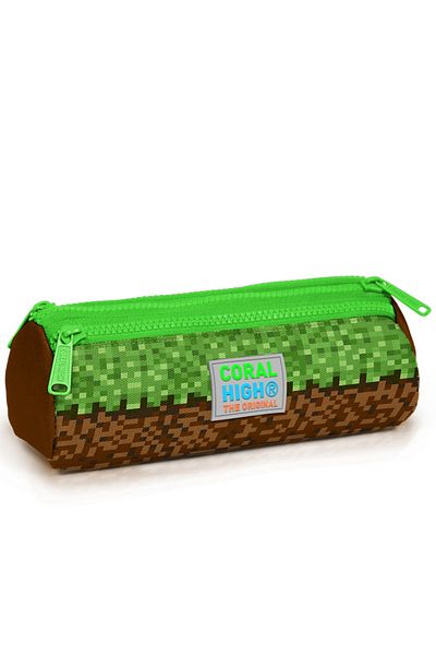Coral High Πράσινο καφέ High Craft Τσάντα μολυβιού τριών διαμερισμάτων 22092
