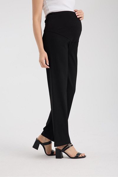 LİYACA Karin Tape Maternity Wide Leg Waist Adjustable Fabric Pants