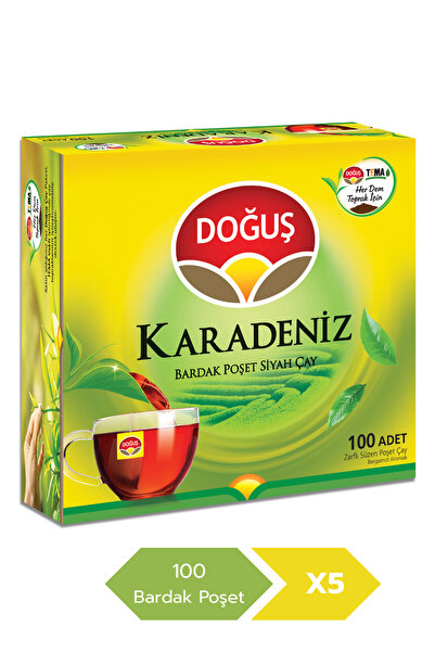 Doğuş Karadeniz Bergamot Aromalı 2 gr 100’lü Bardak Poşet Çay X 5 Adet