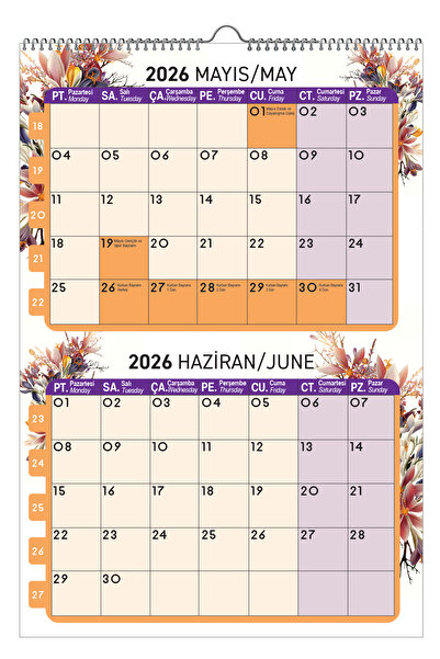 NATURELBASIM 2026 DUVAR PLANLAMA TAKVİMİ-6 SAYFA 33X48