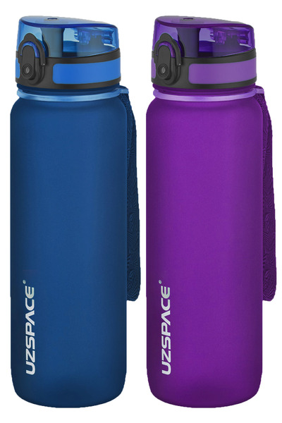Uzspace طقم قارورة تريتان مكون من قطعتين سعة 800 مل و14 خيارًا مختلفًا للألوان