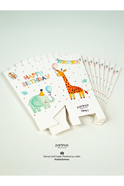 partince Safari Tema 8'li Popcorn Patlamış Mısır Kutusu