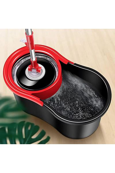 OEM Mop Rotativ cu Galeata - 3 in 1, Cuva Inox, 8 L, Coada Reglabila, Material Premium - Orice Suprafata