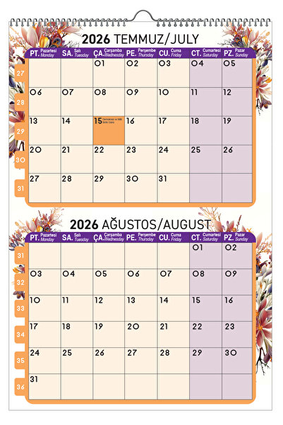 NATURELBASIM 2026 DUVAR PLANLAMA TAKVİMİ-6 SAYFA 33X48