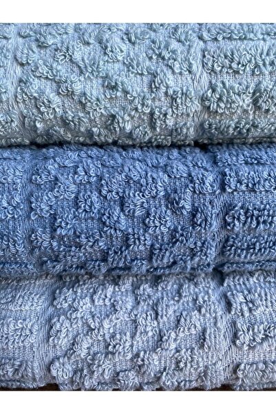 Bonny Home Atlas 3-Piece Bath Towel Set – 3 Pieces 100X150 cm 100% Cotton, Soft Textured, Knitted Patterned Towels