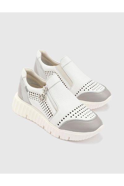 İLVİ Fahr Genuine Leather Women's White Sports Shoes