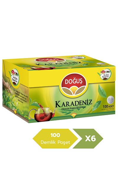 Doğuş Çay Black Sea 3.2 Gr 100 Bergamot Teapot Tea Bags X 6 Pieces