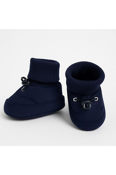 mini mia Cool Steps Navy Blue Baby Booties – Adjustable Design, Stylish and Comfortable Steps