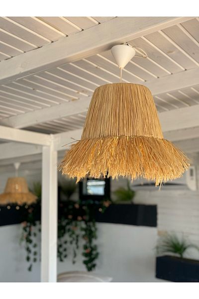 Maison Avf Hydra Raffia Wicker Bohemian Chandelier M035