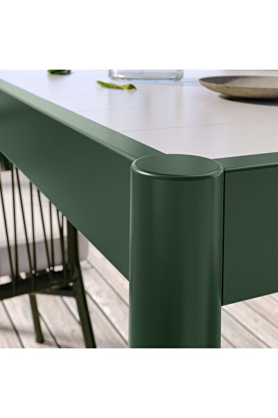 IKEA yemek masası, koyu yeşil-açık gri, 91x147 cm