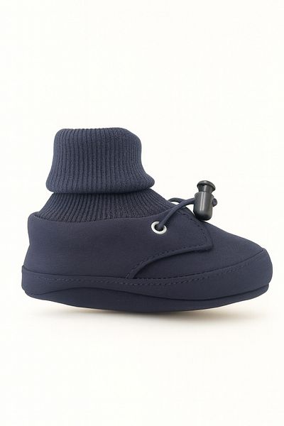 mini mia Cool Steps Navy Blue Baby Booties – Adjustable Design, Stylish and Comfortable Steps