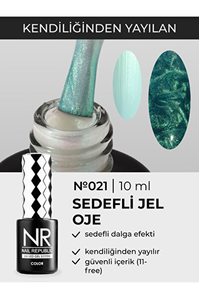 Nail Republic Kalıcı Oje Yeşil Pearl Print 021 Tırnak Ojesi – 10ml Efektli Pr...