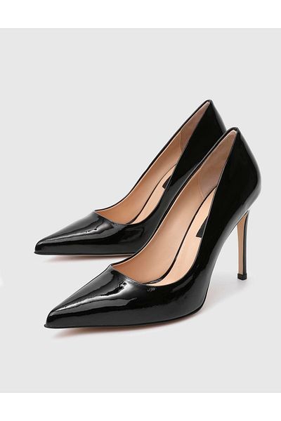 İLVİ Linz Genuine Patent Leather Black Women's Stiletto