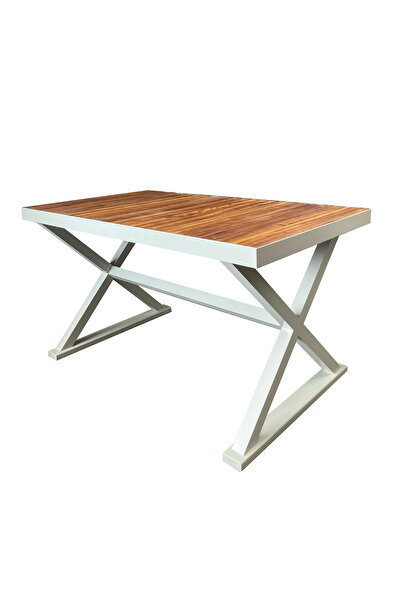 Aluseat 80X120 İreko Tablalı 50x50 Çapraz Alüminyum Ayaklı Masa