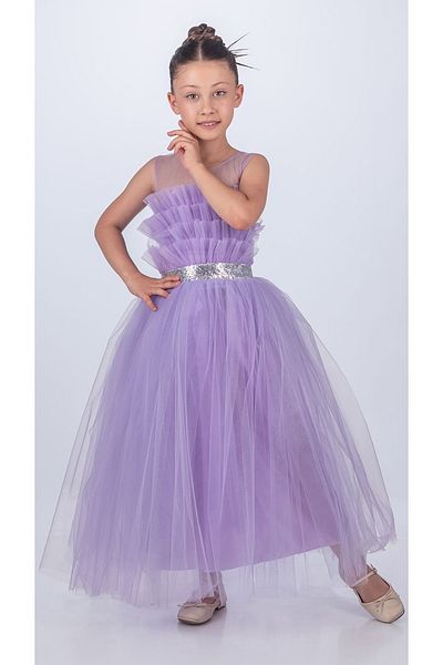 s.t. sebat tekstil Tutu Long Skirt Waist Sequined Girl Dress Sb618