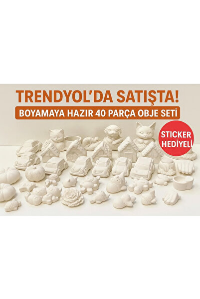 WeSank 40 Parça Boyanabilir Alçı Obje Seti – Eğitici Hobi & Sanat Etkinlikleri