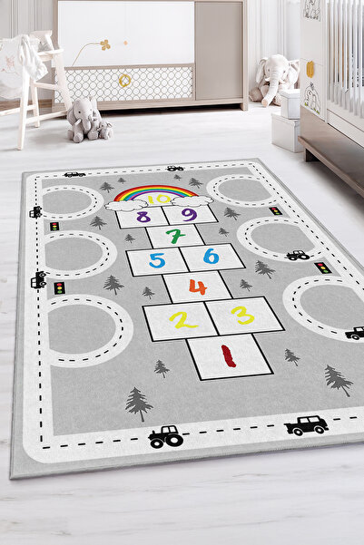 Realhomes Trafik Temalı Yıkanabilir Kaymaz Taban Çocuk Odası Halısı