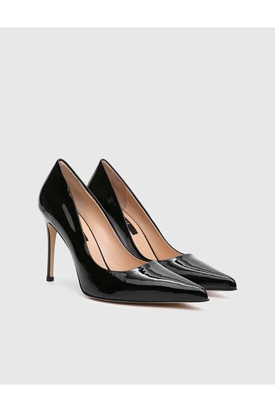 İLVİ Linz Genuine Patent Leather Black Women's Stiletto
