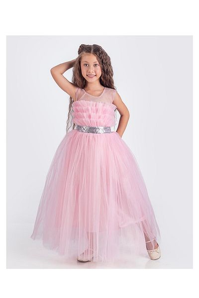 s.t. sebat tekstil Tutu Long Skirt Waist Sequined Girl Dress Sb618