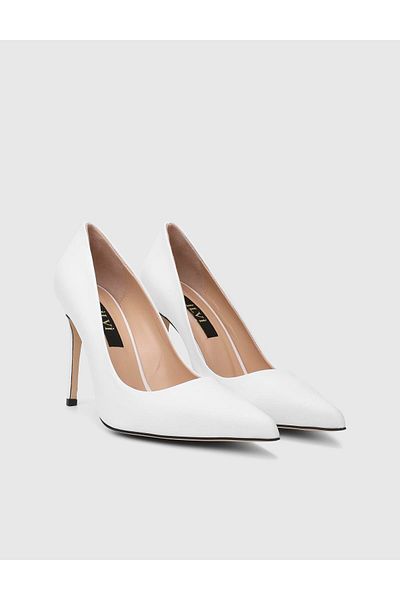 İLVİ Linz Genuine Leather White Women's Stiletto