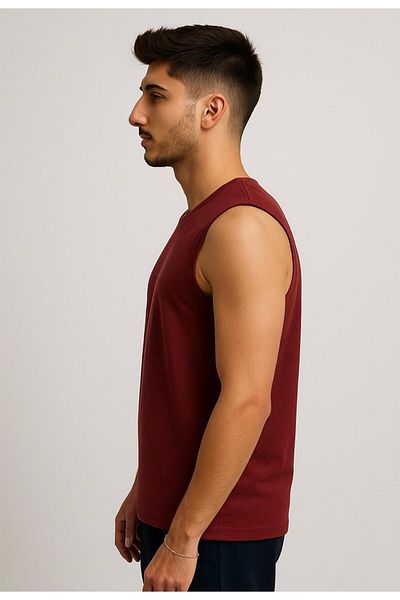 AXXEL Men's Burgundy Strap T-Shirt-D690
