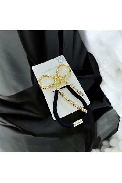Candy Patterned Bow Elastic Metal Buckle