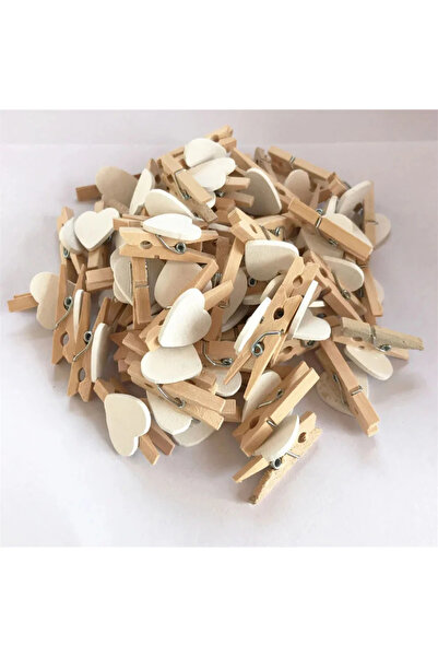 choice2 50pcs WHITE 50pcs/Set Wooden Clips Love Heart Clothespin DIY Cute Wed...