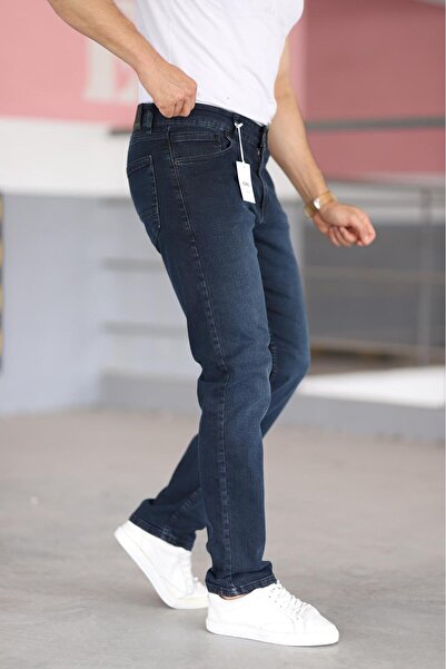 Bürke Prémiové pánské džíny tmavě modré barvy Regular Fit Pohodlný střih Flexibilní lycra denim džínové kalhoty