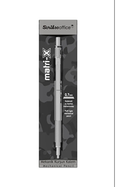 Scrikss MatriX 0.7mm Mekanik Kurşun Kalem Açık Gri - Şeffaf Kutu