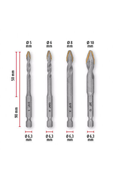 Einhell Orijinal Xs-case 4 Parça Seramik Ucu Seti - 49051404