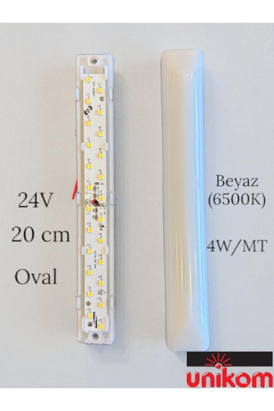 UNİKOM 50'li Paket 24v Tente Led Aydınlatma Armatür 20cm -oval Taban-beyaz(65...
