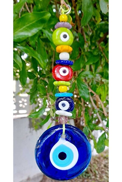 ella'nın çarşısı Mărgele colorate de 7 cm, decorate cu mărgele de ochi de biv...