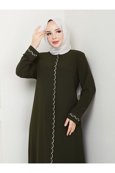 ESLEMNUR Casual Hajj and Umrah Chain Embroidered Ferace
