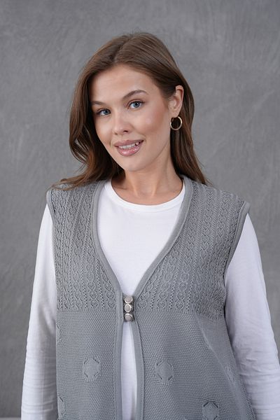 Lamierra Knitwear Openwork Mercerized Vest