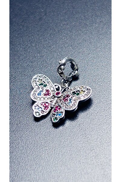 Neon Takı by Atalay سحر، حجر الزركون، فولاذ غير قابل للتشوه، فراشة (السوار غير متضمن!! )، اللون الفضي، الموديل24