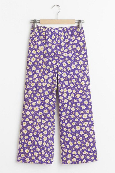 Esterella Girl's Spanish Leg Wrap-Around Pants /Girl's Loose Leg Pants/ Floral Pants