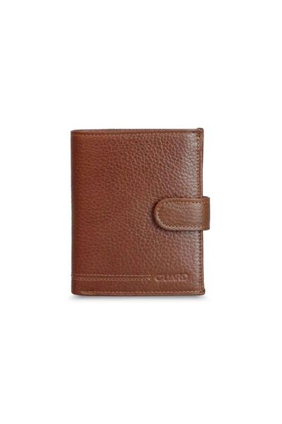 GUARD Multi-Compartment Patch Vertical Tan Genuine Leather Men's Wallet P67P