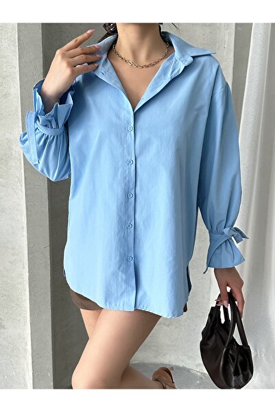 MD trend Women's Sleeve Bow Detailed Shirt