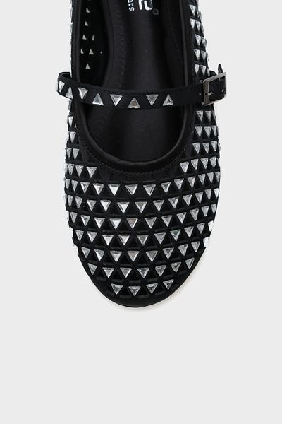 Capone Outfitters Aleda Stone Mesh Banded Round Toe Women's Ballerinas