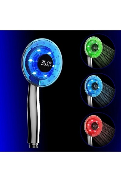 MILARIS Cap de dus, Display Digital cu LED care indica temperature apei, Lumini colorate, Crom