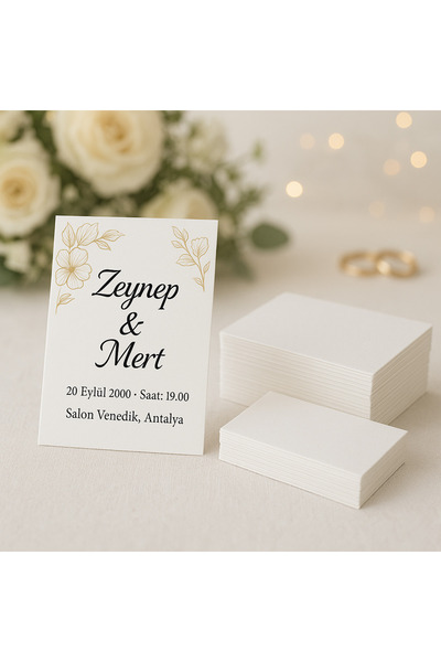 OzmeralBaskı 1.hamur Kalın 10x14,5 cm Boş Davetiye Tebrik Kartı 200 gr 100 Adet
