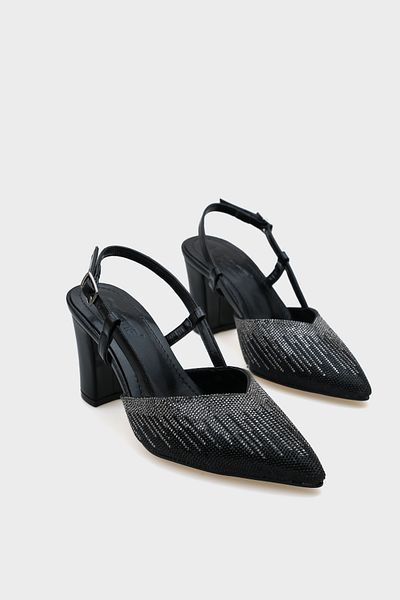 Capone Outfitters Nova Medium Heeled Pointed Toe Stone Women's Stylish Shoes