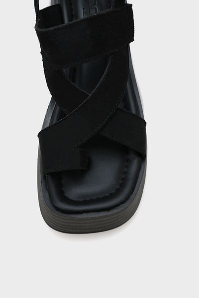 Capone Outfitters Γυναικείες παντόφλες Doris Stone Buckle Suede Wedge Heeled
