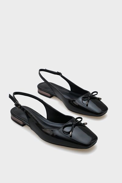 Capone Outfitters Γυναικείες μπαλαρίνες Angela με μεταλλικό τακούνι με ανοιχτή πλάτη