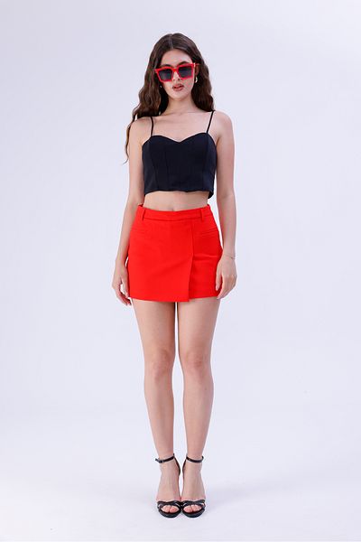LA PANTE Mini Red Women's Shorts Skirt