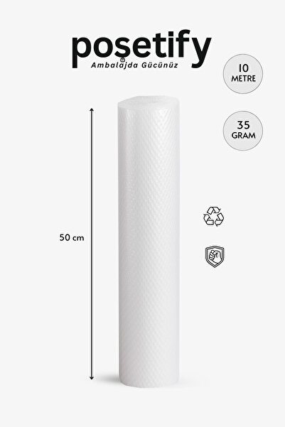 POŞETİFY 50Cmx10Metre Patpat | 1. Sınıf Kalın Balonlu Naylon Rulo | 35gr Pat Pat Ambalaj Malzemesi
