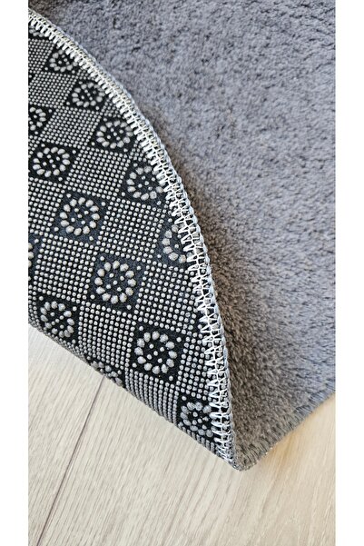 Home Kaymaz Taban 3'lü Peluş Banyo Paspas Seti-(60x50, 60x60, 60x90)